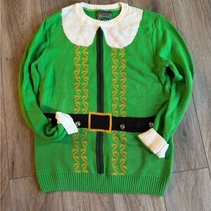 Unisex Ugly Christmas Sweater Brand Elf Sweater w/Candy Cane Holders EUC